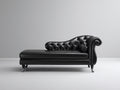 Chaiselongues Kunstleder gepolstert 170x75x85 cm - Schwarz - Chesterfield Design mit geschwungener Rückenlehne
