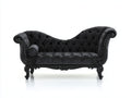 Chaiselongues Samt und Holz 185x75x95 cm - Schwarz - Gepolsterte Chaiselongue mit Knopfheftung im klassischen Stil