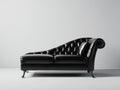 Chaiselongues gepolstert 175x75x90 cm - Schwarz - Chesterfield Steppung und geschwungene Rückenlehne