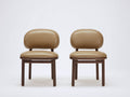 Esszimmerstühle 2er Set gepolstert 52x55x82 cm - Braun-Dunkelbraun - abgerundete Rückenlehne und modernes Design