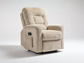 Liegesessel Cordstoff 96x92x108 cm Beige - elektrische Relaxfunktion mit Seitentasche - komfortabler Fernsehsessel