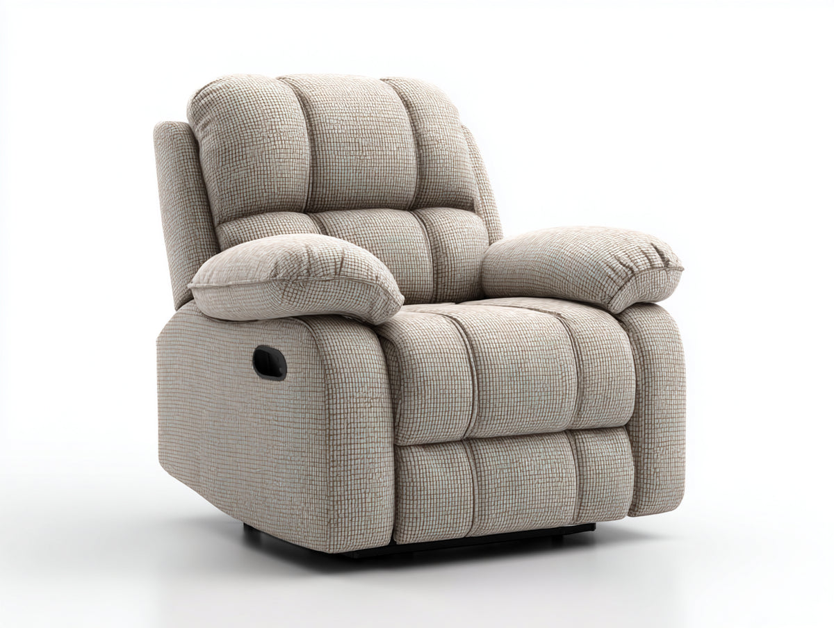 Liegesessel - Gepolstert mit Stoffbezug 98 x 94 x 108 cm - Beige mit hoher Rückenlehne und Relaxfunktion