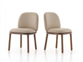 Esszimmerstühle Kunstleder gepolstert 51x56x84 cm - Beige Dunkelbraun - abgerundete Rückenlehne modernes Design