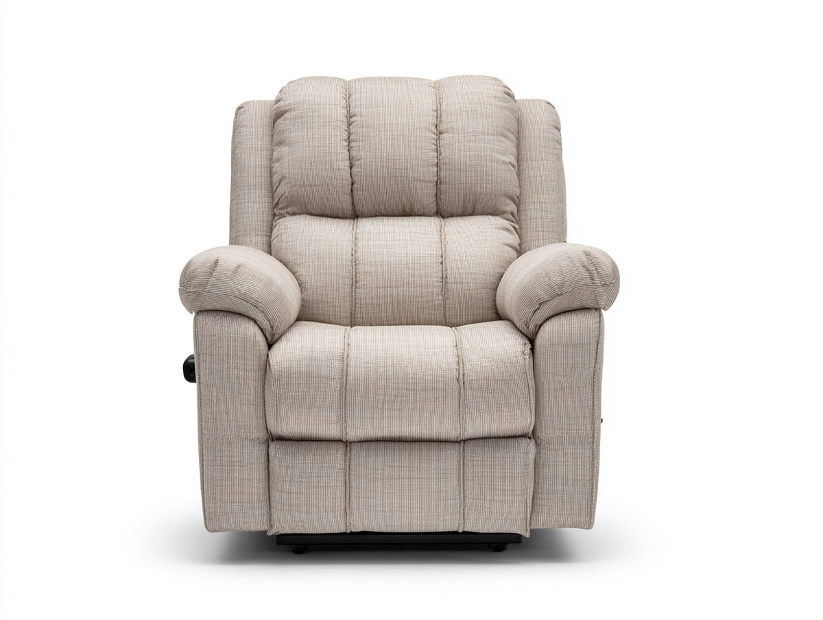Liegesessel Stoff gepolstert 94x91x107 cm - Beige - manuelle Relaxfunktion mit Fußstütze