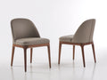 Esszimmerstühle Kunstleder gepolstert 52x57x85 cm - Taupe Dunkelbraun - abgerundete Rückenlehne modernes Design